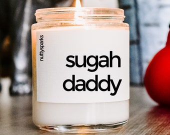 sugah daddy signature candle, gift for new homeowner, wedding gift, housewarming gift, self gift, candle for the home, house candle