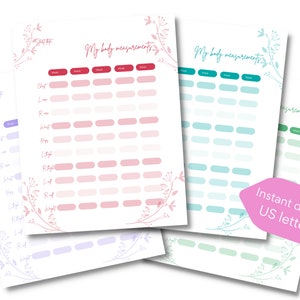 Printable body measurements Tracker, Weight Loss Chart, Weight Loss tracker, Weight loss PDF, Goal tracker, Diet planner, Diet Tracker