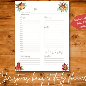 Täglicher undatierter Kalender mit Weihnachtskerzen zum Ausdrucken, Sofort-Download, A4 / A5 / US Letter