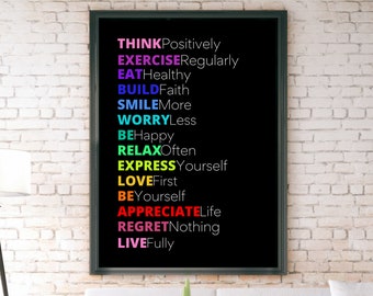 Positive Affirmationen für Männer, Bürokunst, motivierendes Poster, positives Wohndekor, Schreibtischdekor, maskuline Kunst, Selbstwertgefühl Wohndekor