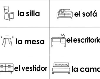 Printable Home Labels - Spanish Vocabulary Development