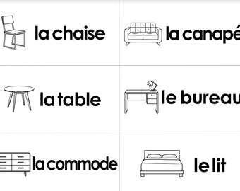 French Vocabulary Home Labels