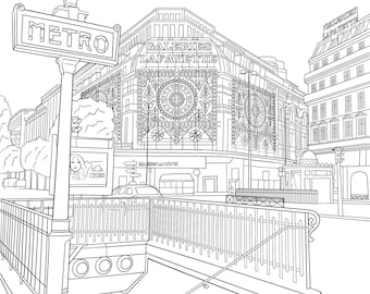 Paris Metro Coloring Page