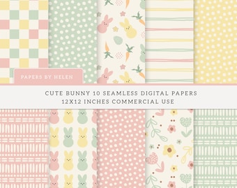 10 Easter Seamless Digital Papers, Easter Backgrounds, Commercial Use Digital Paper,  Easter Boho,  Happy Easter 04