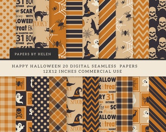 20 Seamless Digital Papers, Halloween, Scrapbook Paper, Commercial Use,  Halloween Digital Papers, 02