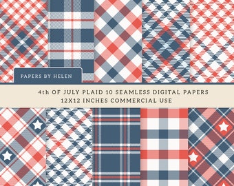 10  Seamless Digital Papers, 4th July, Scrapbook Paper, USA, America, Commercial Use Digital Paper, 4th July Digital Papers 3