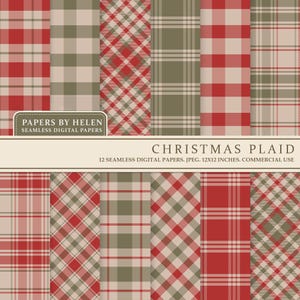 Weihnachten digitales Papier, kariert, nahtlose Weihnachten digitale Muster, Weihnachten Scrapbook Papier, Tartan Hintergründe, kommerzielle Nutzung, rot