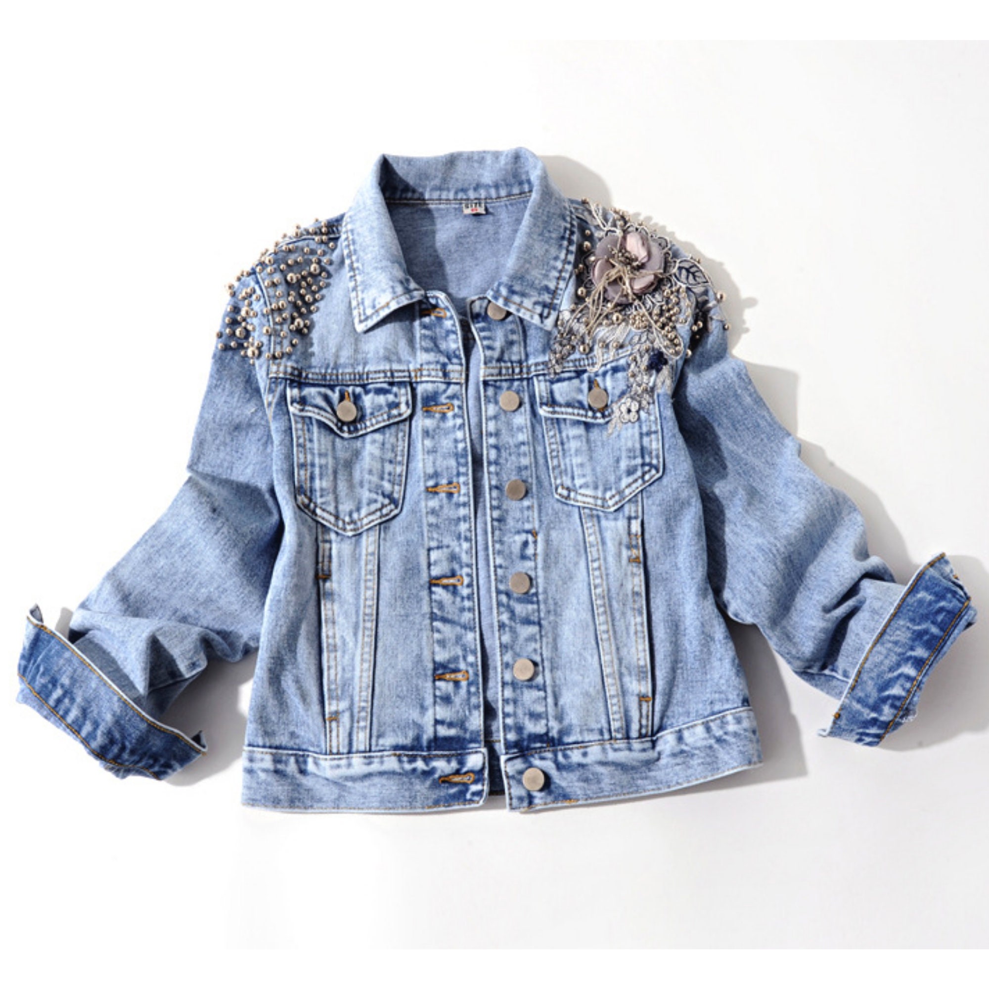 Sequin Jean Jacket - Etsy