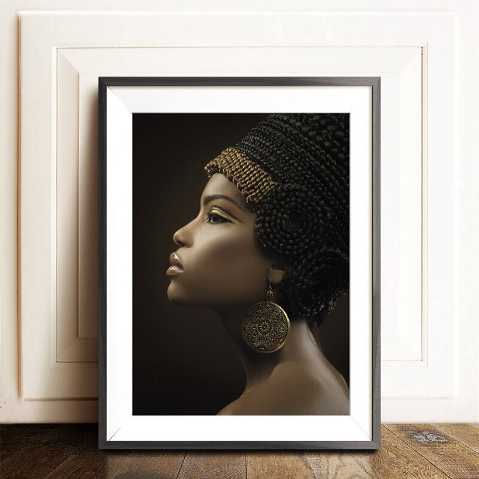 Stunning black and gold wall art framed A4 Etsy