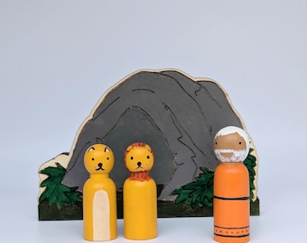 Daniel and The Lions Den Peg Doll Set, Biblical Story Toys