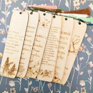 Mother&#39;s Day Bookmark/ Inspirational Bookmark for Mom/ Laser Engraved Bookmark/ Basswood Bookmark/ Wooden Bookmark for Mom