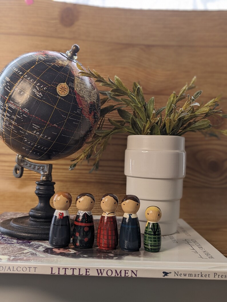 Custom Book Character Peg Dolls: Hand-Painted, Book Lover Gift image 8