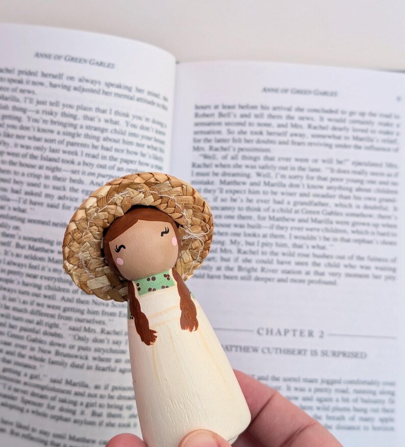 Custom Book Character Peg Dolls: Hand-Painted, Book Lover Gift image 3