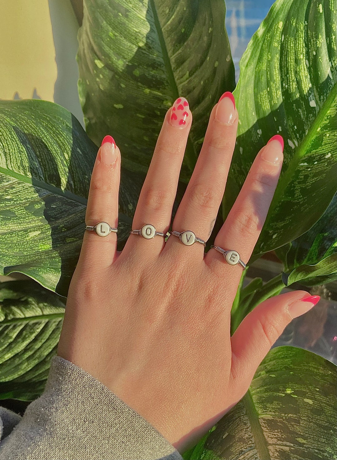 Silver Wire-wrapped Letter Rings Handmade Rings Handmade - Etsy