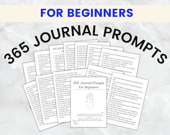 365 Journal Prompts for Beginners, Mental Health, Printable Journal Pages