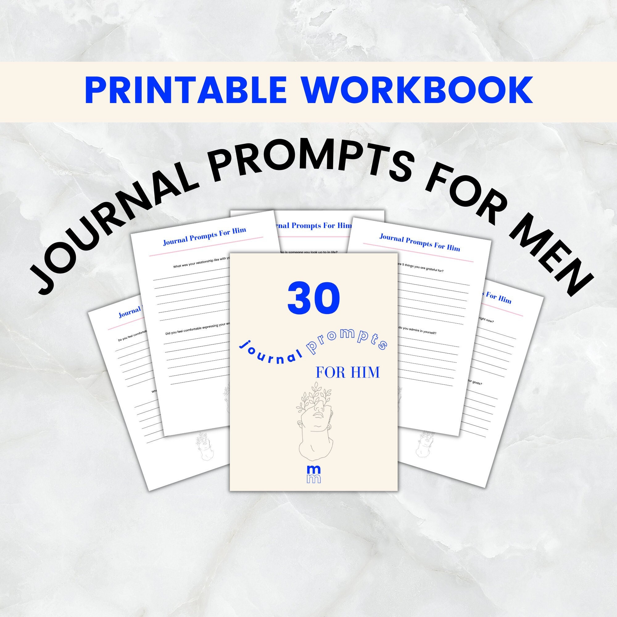 30 Journal Prompts for Men Printable Workbook for Self Esteem - Etsy