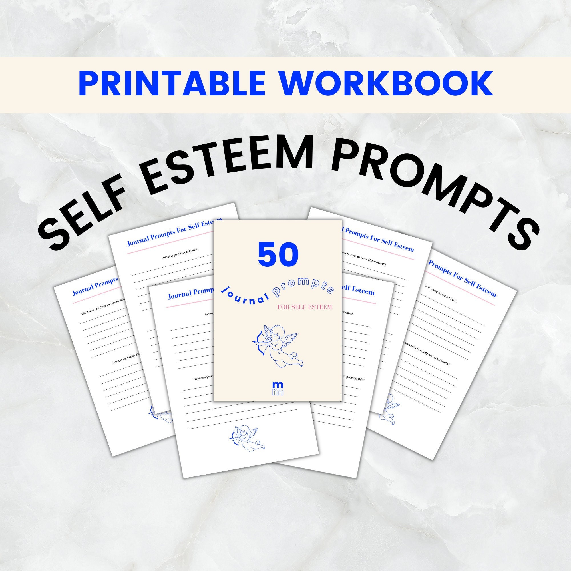 50 Journal Prompts for Self Esteem Printable Workbook for Self Etsy