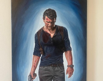 Uncharted Nathan Drake painting video game fanart