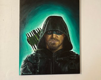 Green Arrow acrylic painting fan art