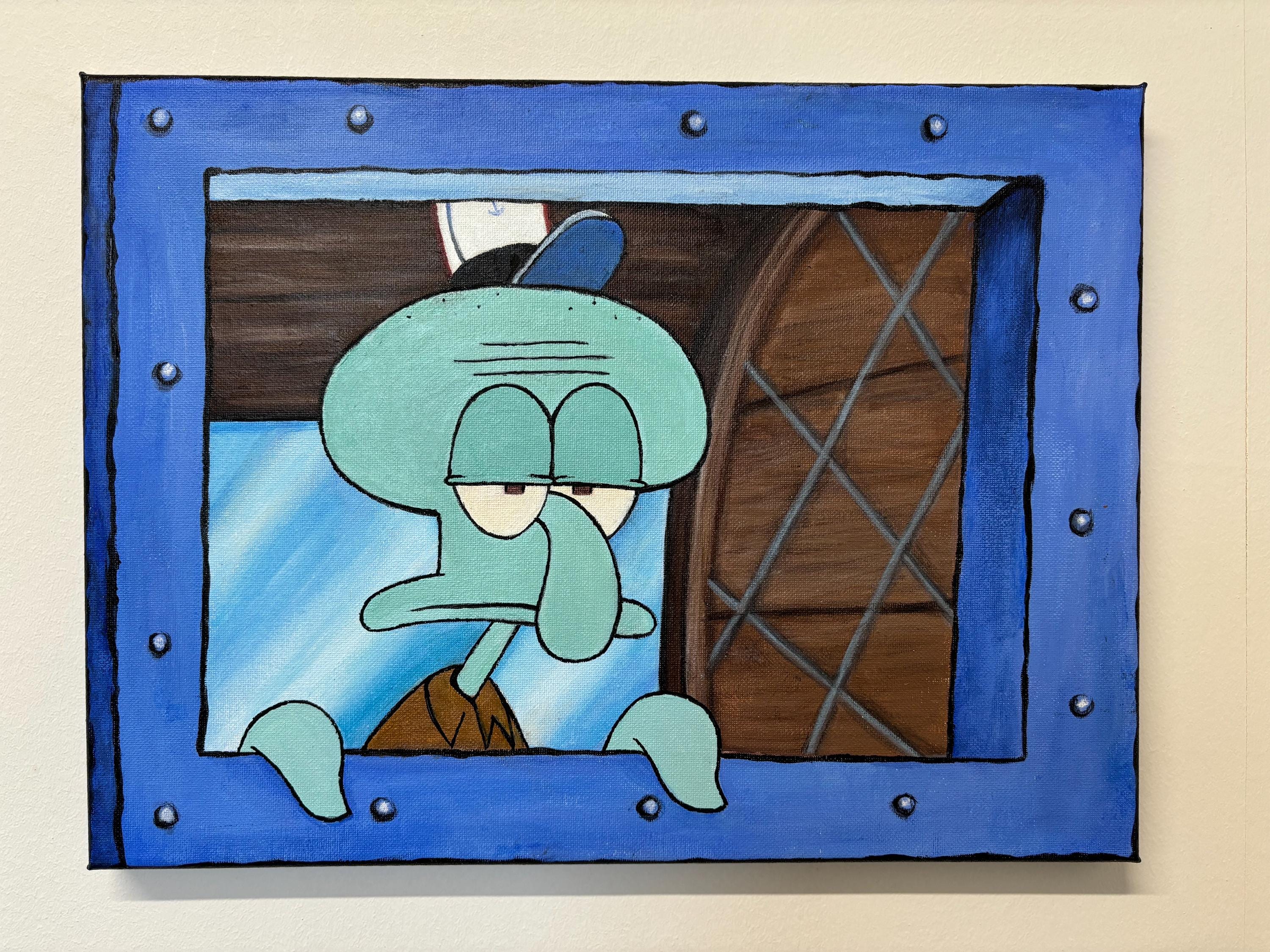 Squid Window Acrylic Painting Fanart Hand Painted - Etsy