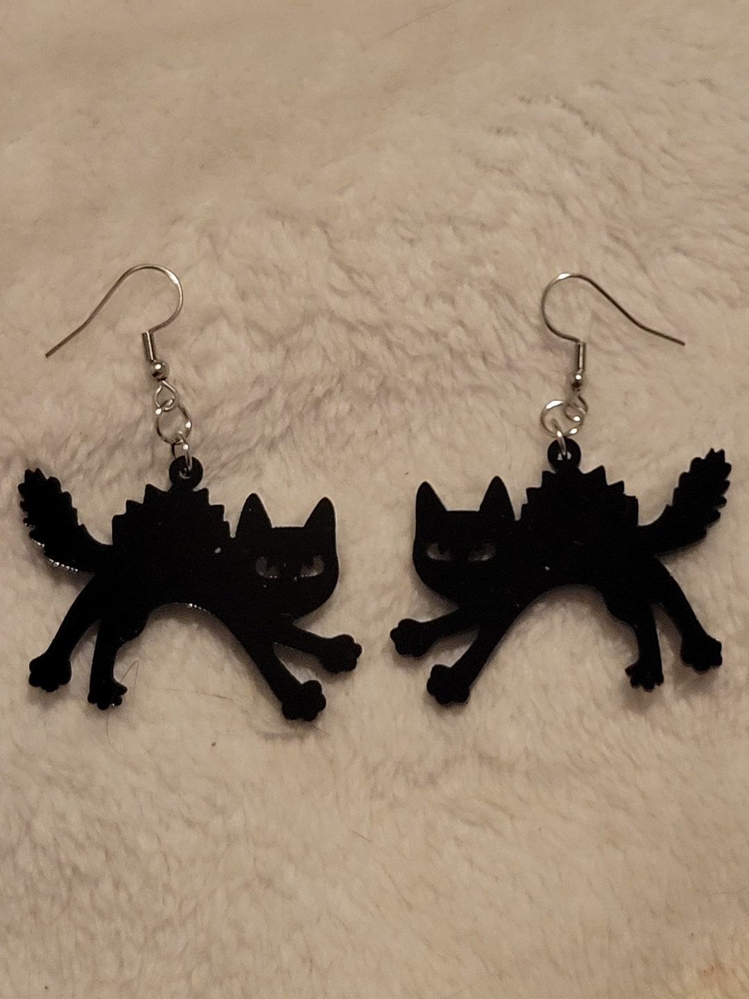 Spooky Halloween Cat Earrings Etsy
