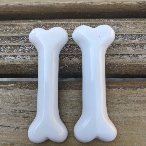 10 Pcs White Color Plastic Dog Bone With Metal Hair Clip Etsy