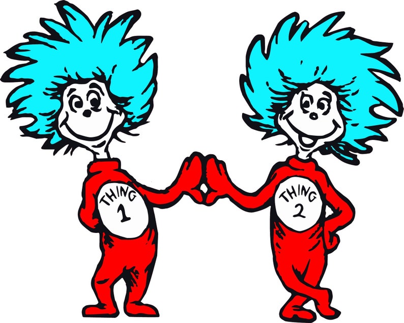 Thing 1 And Thing 2 Face Template
