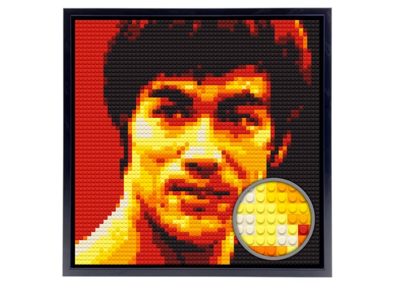 Bruce Lee Mini brick Portrait Kit 3600 Mini bricks Includes Photo Frame26x26cm and Building Tools Etsy