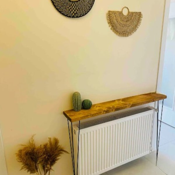 Narrow dresser, Narrow Console Table, Side Floating Table, Hairpin Legs Radiator