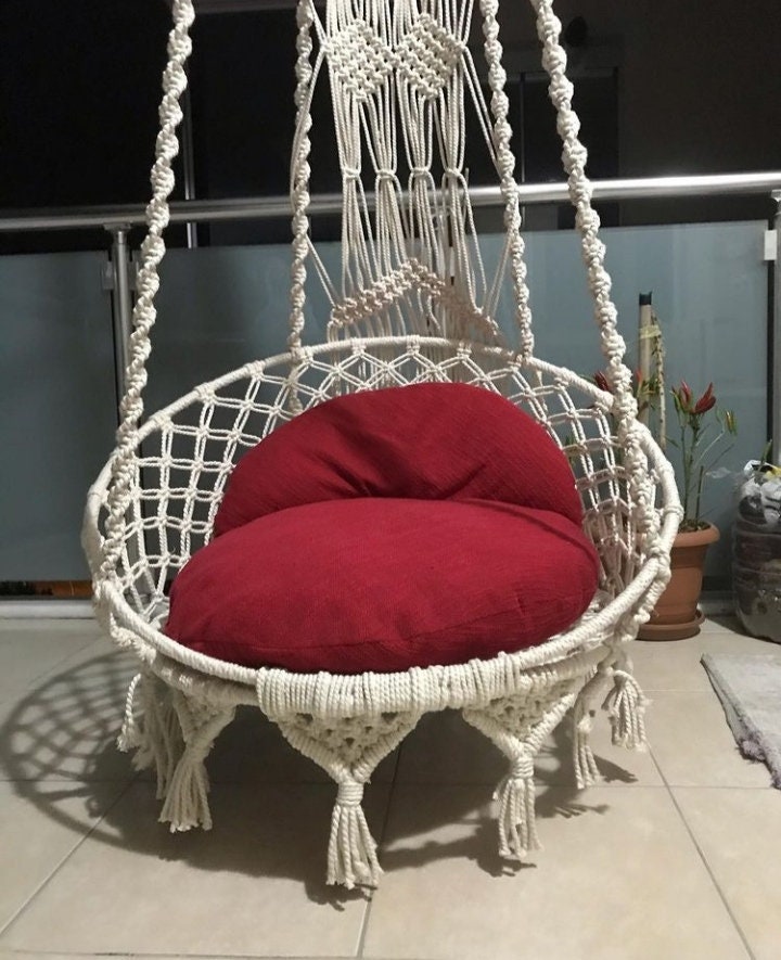Rope Hammock Knitted Indoor Outdoor Kids Swing Adult Swinging | Etsy