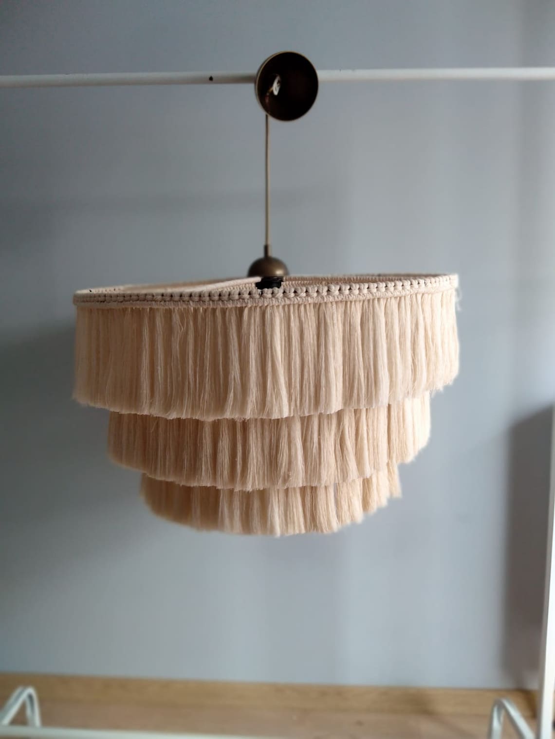Boho light. Fringe Chandelier Tassel Lamp Shade 30 cm Etsy