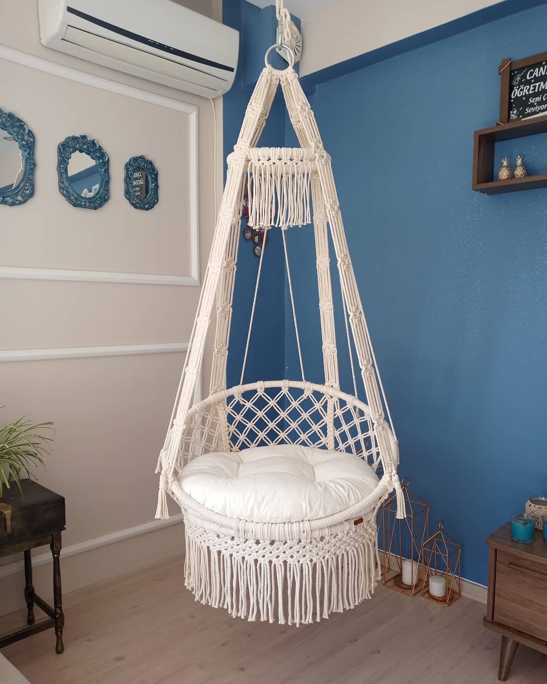 knitted swing chair