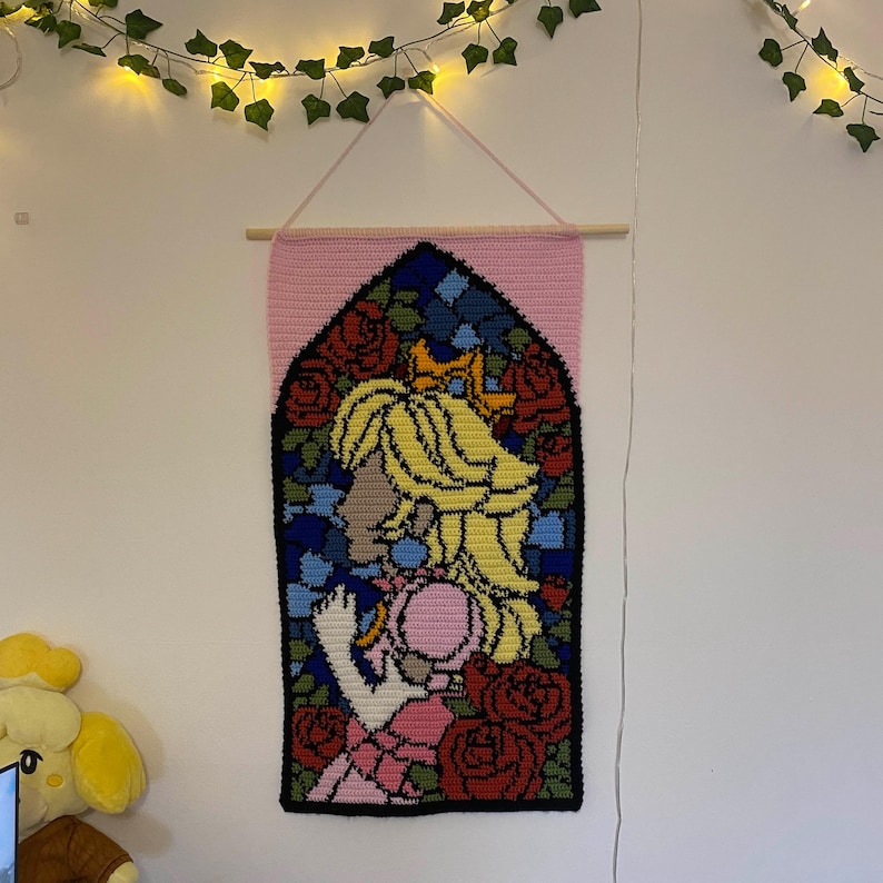 Princess Stained Glass Window Tapestry Crochet Pattern Wall Hanging ...