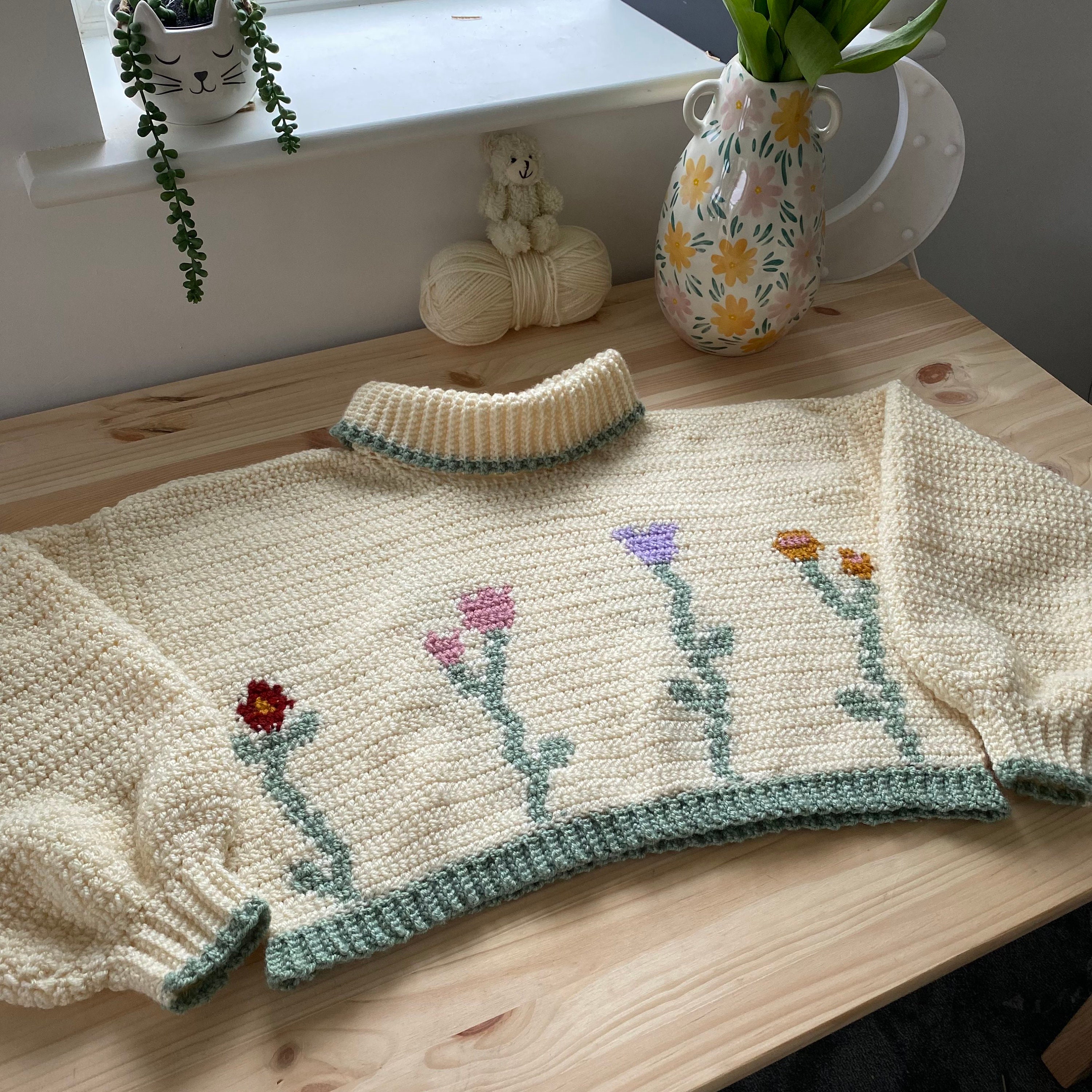 Crochet Sweater Pattern: Flower Meadow Jumper Crochet
