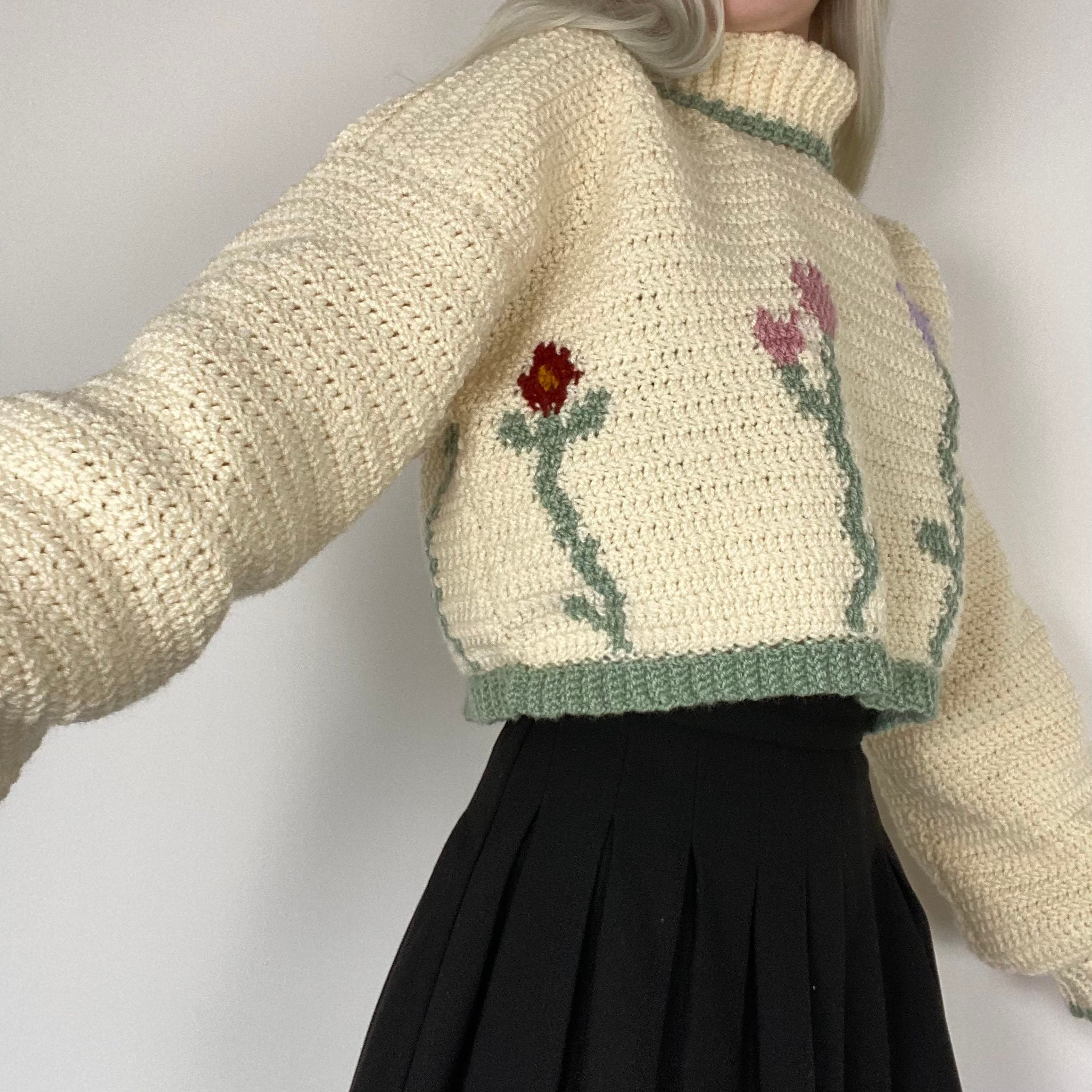 Crochet Floral Patchwork Sweater