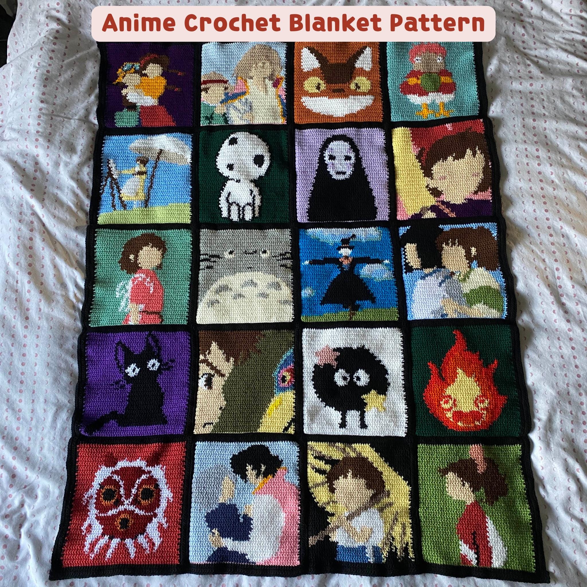 Anime Crochet Blanket Pattern PDF Anime Movie Patchwork