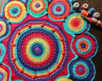 Ø 47 cm gehaakt kleedje in mandala boho-stijl