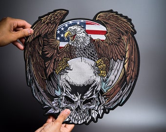 UNITED STATES EAGLE Large Back Patch  for custom biker vest