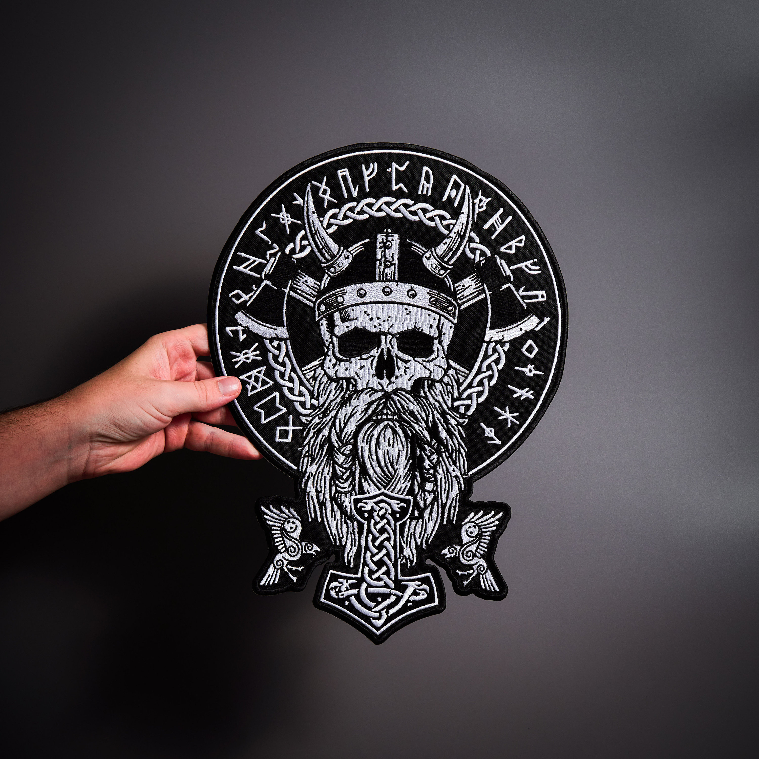 Patch PVC Viking 3D - Motif Crâne Breton Avec Drapeau Français & Runes Celtiques - 9x7 Cm - Pour Veste, Sac, Casque