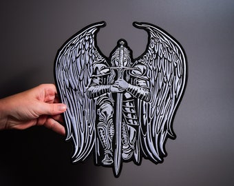 ANGEL KNIGHT grand patch arrière pour gilet de motard personnalisé