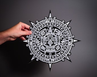 AZTEC CALENDAR large back patch iron on