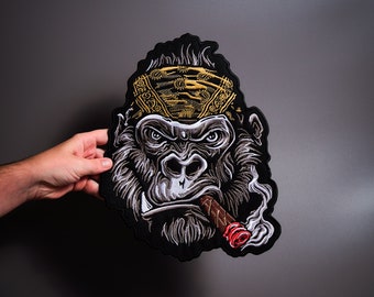 KONG CIGAR Large Back Patch  for custom biker vest
