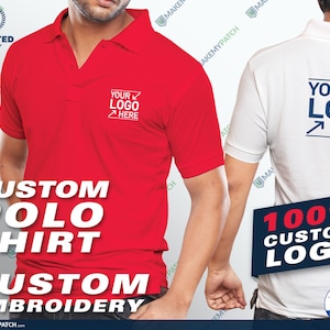 Custom Embroidered Logo Polo Shirt: Personalized CVC Fabric