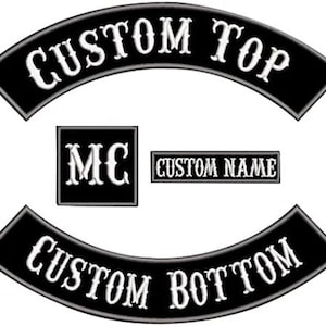Custom rockers top or bottom, name tag, MC patch, rank tag custom