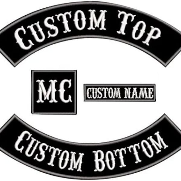 Custom rockers top or bottom, name tag, MC patch, rank tag custom