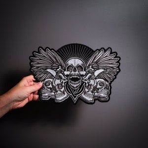 Four skull Large Back Patch Iron-on custom