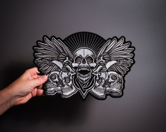 Four skull Large Back Patch Iron-on custom