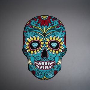 SUGAR SKULL large back patch for vest