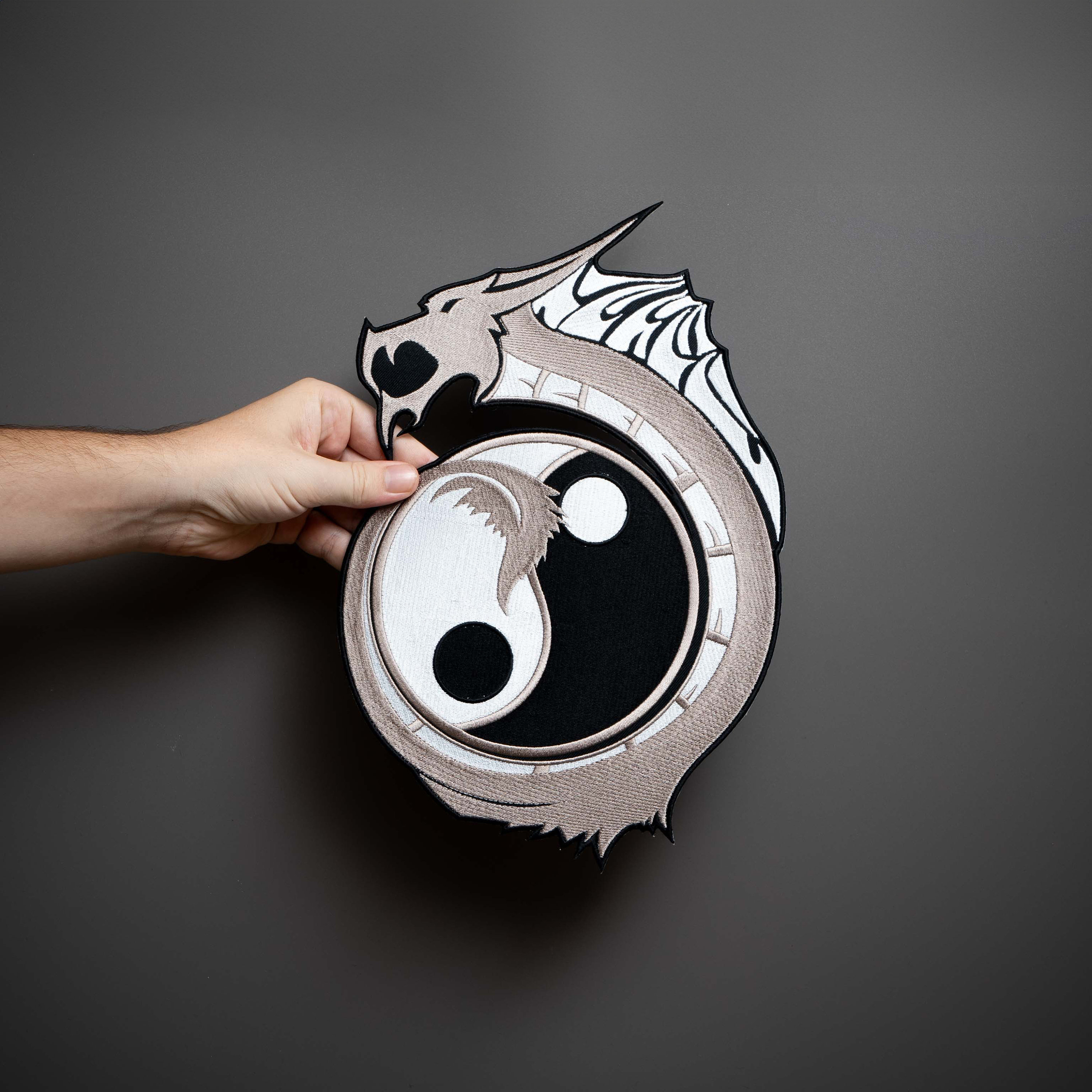 Grand Patch Dos YIN YANG DRAGON pour gilet motard personnalisé