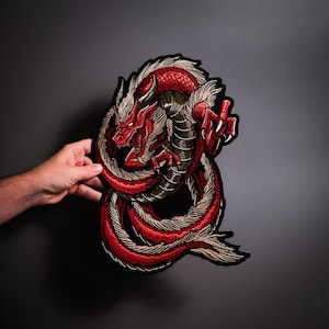 Grand patch RED DRAGON pour gilet personnalisé